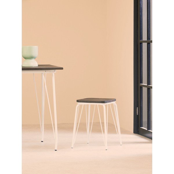 Bel/v temni naravni barvi stolček iz masivnega bresta District – Premier Housewares-image-1