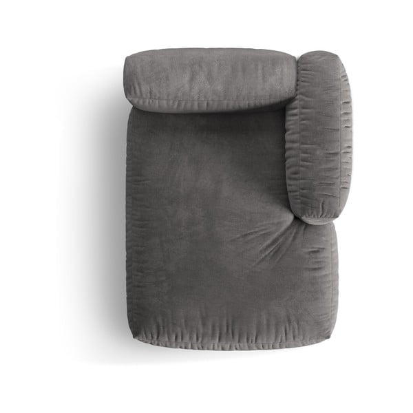 Siv žameten modul za sedežno garnituro (desni kot) Martina – Micadoni -image-3