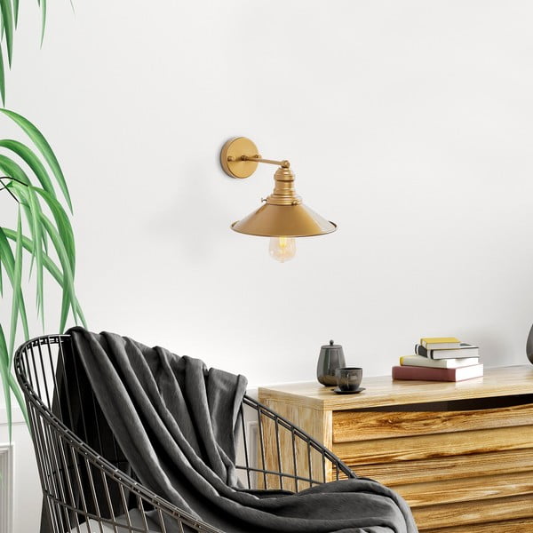 Stenska svetilka v zlati barvi ø 24 cm Conical – Opviq lights-image-3