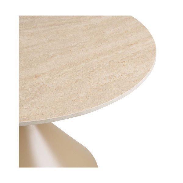 Bež okrogla klubska mizica s keramično ploščo ø 70 cm Annecy – House Nordic-image-4