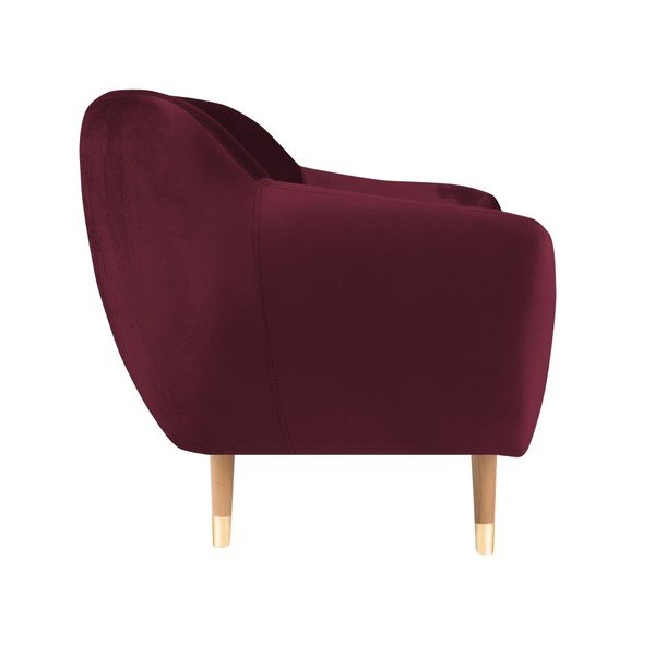 Mazzini Sofas Benito burgundski žametni fotelj-image-3