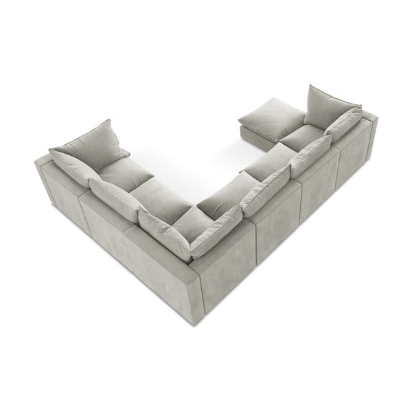 Svetlo siva kotna sedežna garnitura (desni kot/v obliki črke "U") Manao – Makamii-image-3
