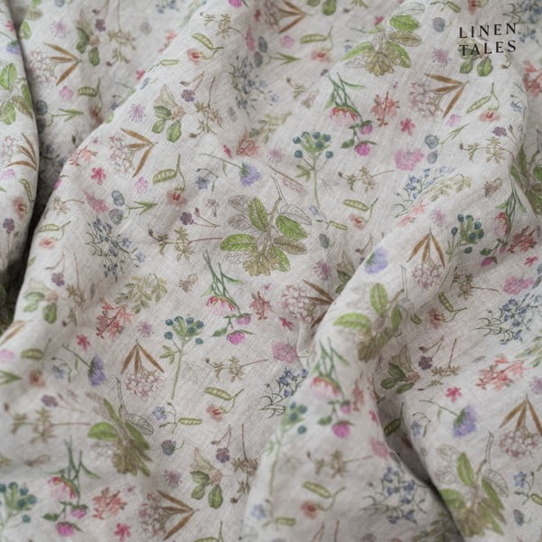 Napenjalna lanena rjuha v naravni barvi 160x200 cm Botany 2 – Linen Tales-image-1