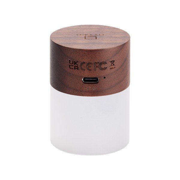 Temno rjava LED zatemnitvena namizna svetilka s steklenim senčilom (višina 6 cm) Lemelia – Gingko-image-3