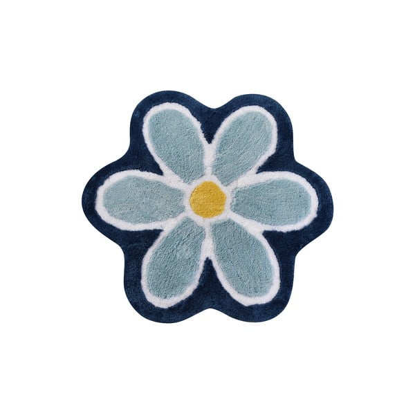 Modra kopalniška preproga ø 90 cm Flower – Foutastic