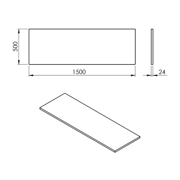 Bel pult omarice za umivalnik 150x50 cm Plato – Sapho-image-2