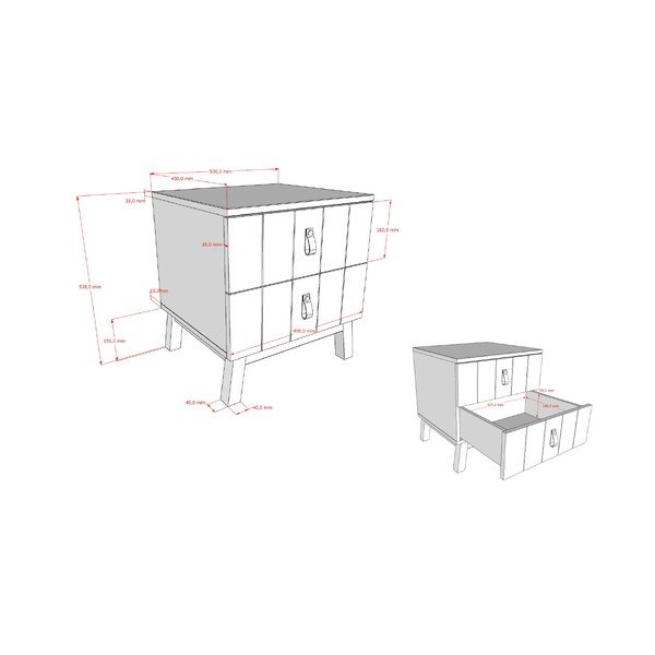 Bež otroška nočna omarica Sezane – Vipack-image-2
