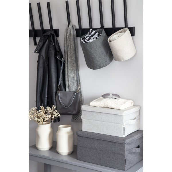 Siva tekstilna škatla za shranjevanje s pokrovom 40x30x22 cm Soft Storage – Bigso-image-4