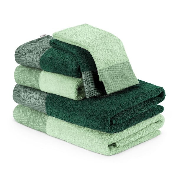 Komplet 6 zelenih brisač in kopalnih brisač AmeliaHome