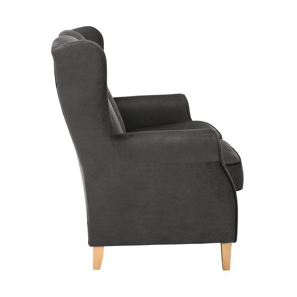 Antracitno siva žametna zofa Max Winzer Lorris, 139 cm-image-4