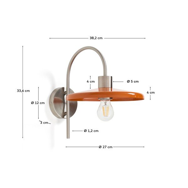 Oranžna stenska svetilka ø 27 cm Nuvira – Kave Home-image-4