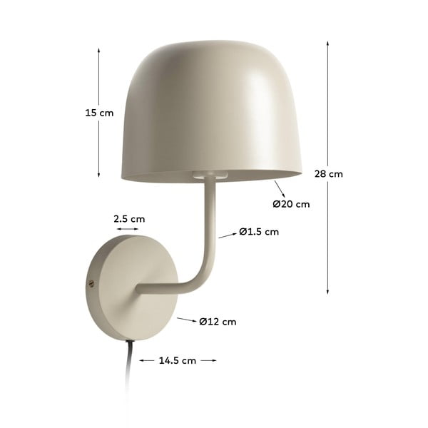 Bež stenska svetilka Kave Home Alish-image-2