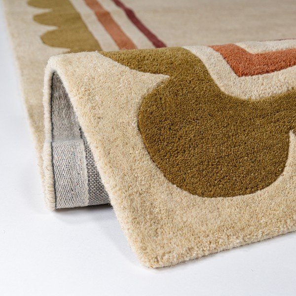 Ročno tkan volnen tekač v naravni barvi 80x230 cm Lois – Flair Rugs-image-2