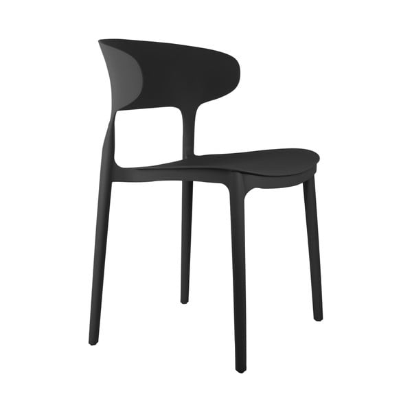 Črni plastični jedilni stoli v kompletu 4 ks Fain – Leitmotiv