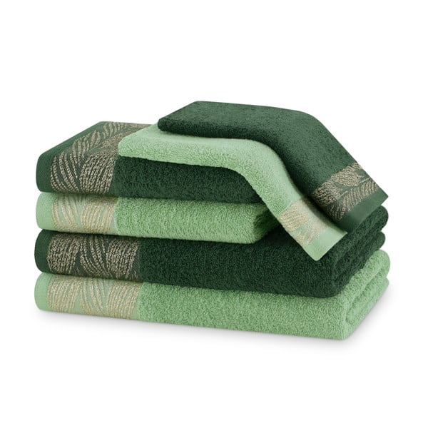 Zeleni frotirni bombažni komplet brisač 6 ks Allium – Restilo