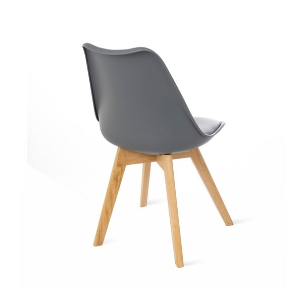 Komplet 2 sivih stolov z bukovimi nogami Bonami Essentials Retro-image-4