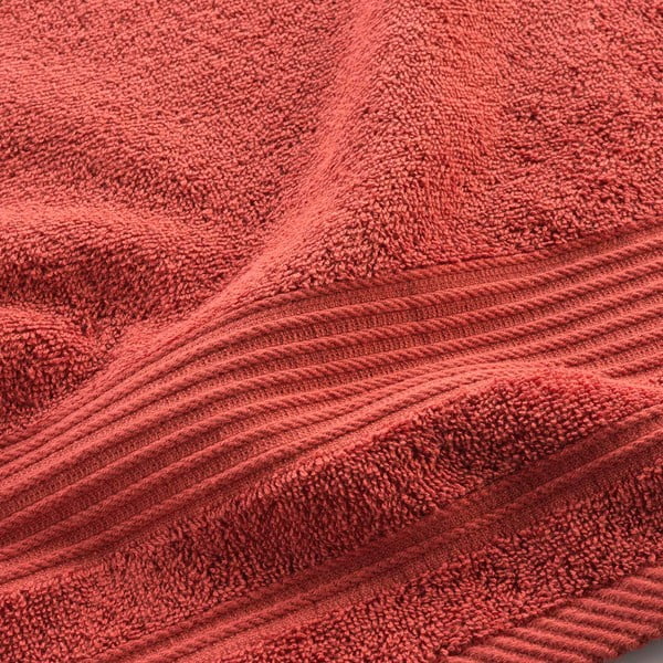 Opečnato oranžna bombažna brisača iz frotirja 50x90 cm Tendresse – douceur d'intérieur-image-2