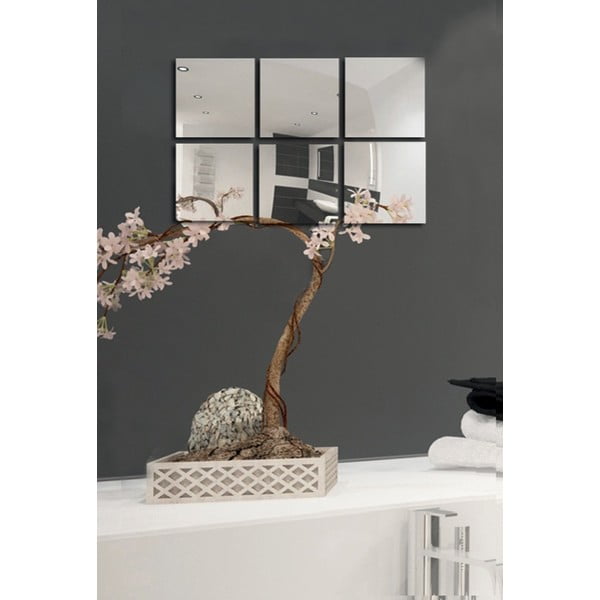 Stenska ogledala v kompletu 6 ks 10x10 cm – MSV-image-1