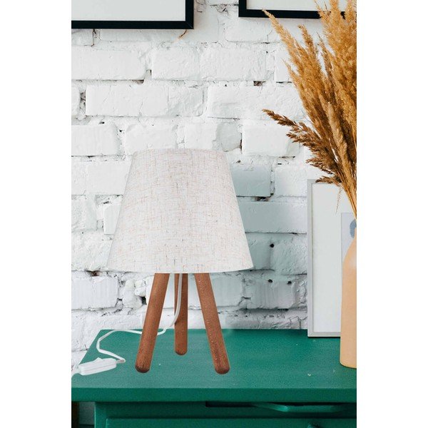 Namizna svetilka s tekstilnim senčnikom v beli in naravni barvi (višina 33,5 cm) - Squid Lighting-image-1