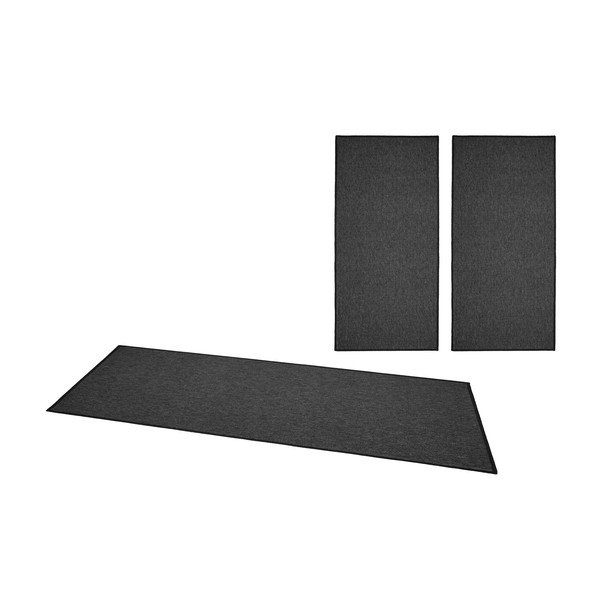 Komplet 3 antracitno sivih preprog BT Carpet Casual