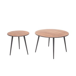 Komplet 2 kavnih mizic s črnimi nogami Ragaba Pawi Round