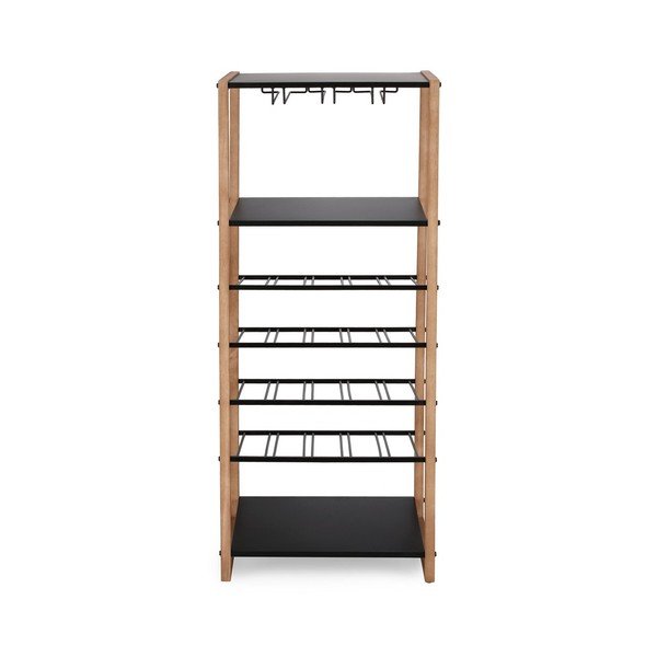 Črna/v naravni barvi kovinska vinska omara število steklenic 20, 50x122x35 cm Isaac – Yes Everyday-image-3