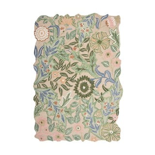 Zelena ročno tkana volnena preproga 200x290 cm Bryony Shaped Floral – Flair Rugs