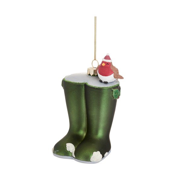 Steklen okrasek za jelko 12 cm Christmas Wellies – Sass & Belle