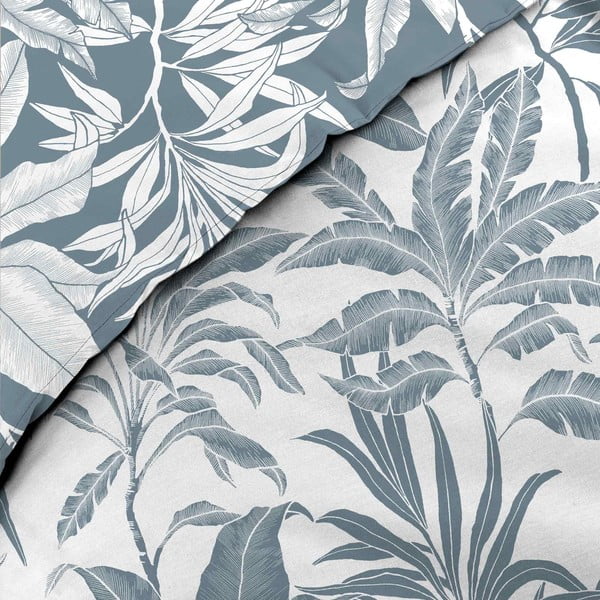 Belo-modra podaljšana bombažna posteljnina za zakonsko posteljo 240x220 cm Hera – douceur d'intérieur-image-2