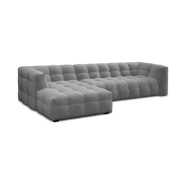 Siva žametna kotna sedežna garnitura Windsor & Co Sofas Vesta, levi kot-image-3