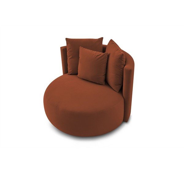 Oranžen žameten fotelj Cesar – Bobochic Paris-image-4