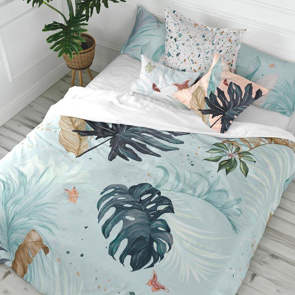 Bombažna prevleka za prešito odejo Happy Friday Basic Tropical, 140 x 200 cm-image-1