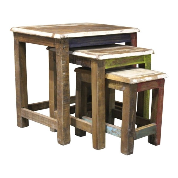 Komplet 3 stranskih mizic iz eksotičnega lesa Støraa Avila