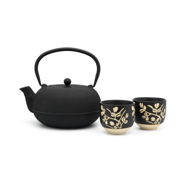 Črn porcelanast/litoželezni čajni servis Sichuan – Bredemeijer