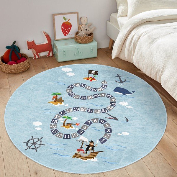 Svetlo modra otroška preproga ø 100 cm Comfort – Mila Home-image-4