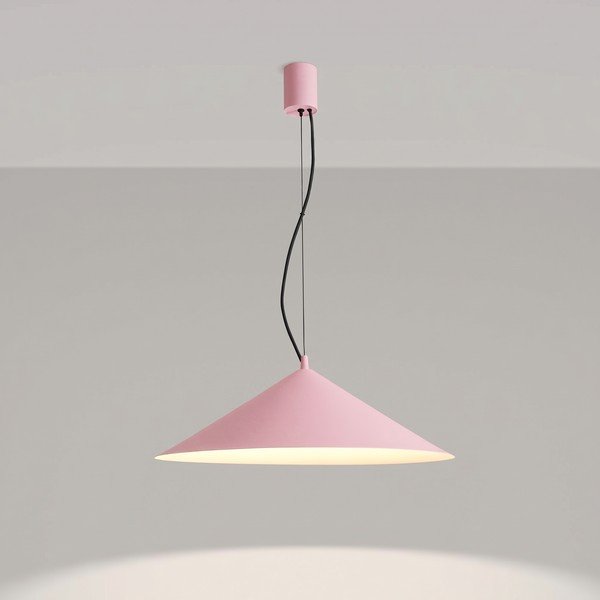 Rožnata kovinska LED viseča svetilka ø 50 cm FINT – Thoro-image-1
