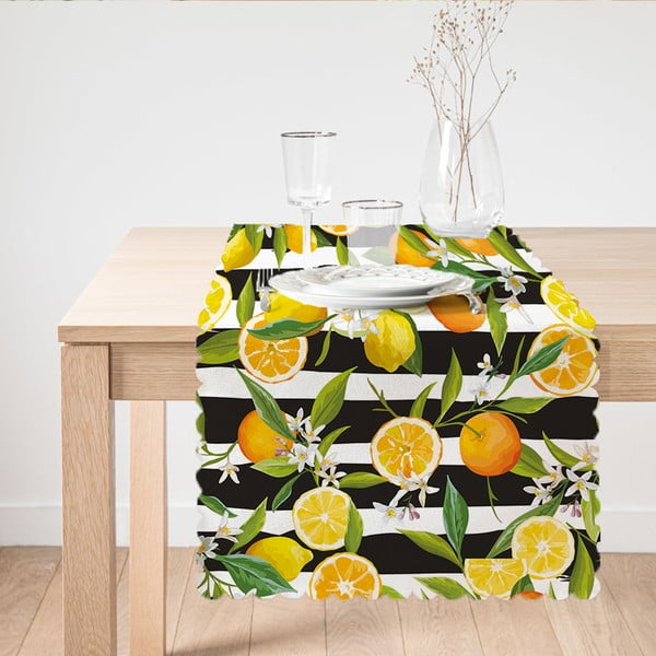 Namizni tekač Minimalist Cushion Covers Lemon, 45 x 140 cm