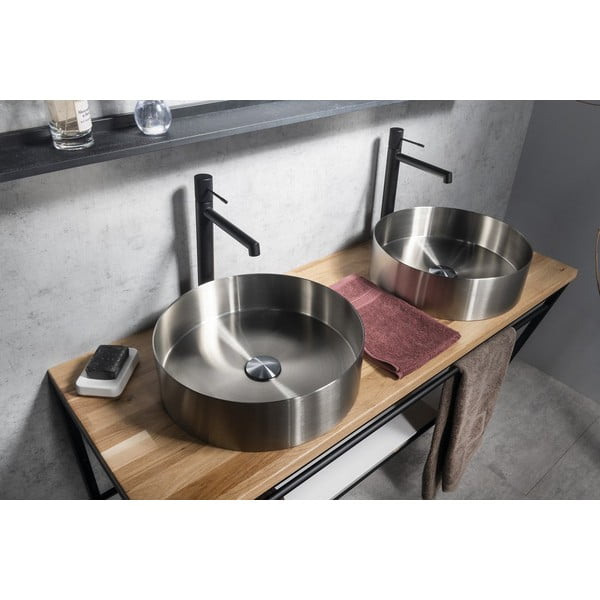 Mat črna stoječa armatura za umivalnik Solaris – Sapho-image-4