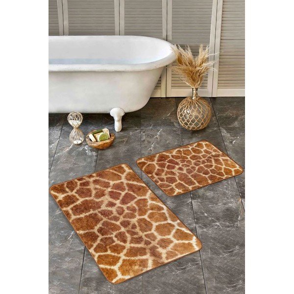 Rjave žametne kopalniške preproge v kompletu 2 ks 60x100 cm – Mila Home-image-4