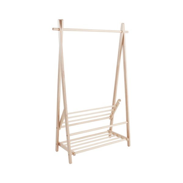 Stojalo za oblačila iz masivnega bora v svetli naravni barvi 100x150x41 cm Cole – Jotex-image-3