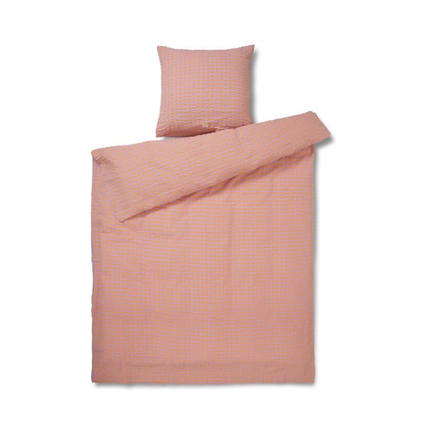 Oranžna/svetlo vijolična podaljšana posteljnina iz krepa 140x220 cm Bæk&Bølge – JUNA