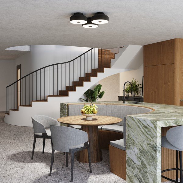 Črna stropna svetilka ø 30 cm Blacko – Sollux-image-2