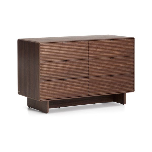 Komoda v orehovem dekorju v temni naravni barvi 120x75x50 cm Norlen – Kave Home