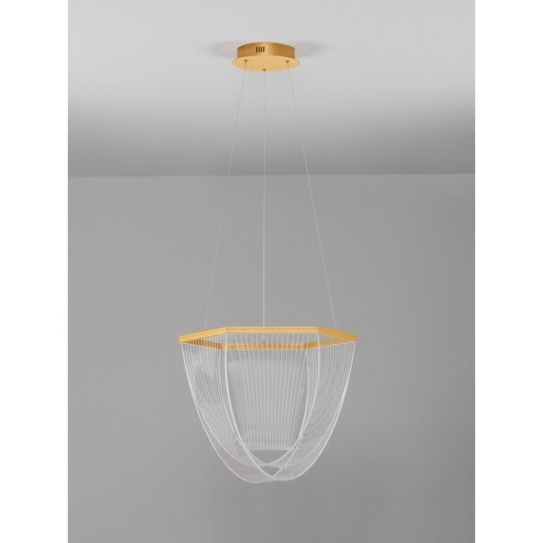 Aluminijasta LED zatemnitvena viseča svetilka v zlati barvi s senčilom iz akrilnega stekla ø 52 cm Valentin – Nova Luce-image-4