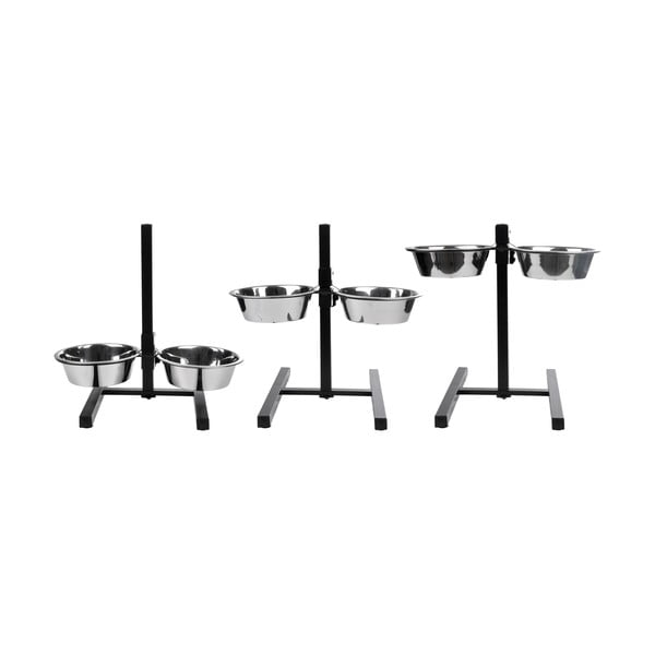 Komplet posod s podstavkom za pse iz nerjavečega jekla – Love Story-image-2