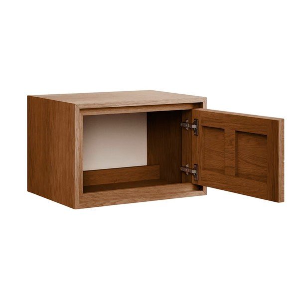 Rjava stenska omarica za pod umivalnik iz masivnega tika 60x40 cm Kenta – Kave Home-image-2