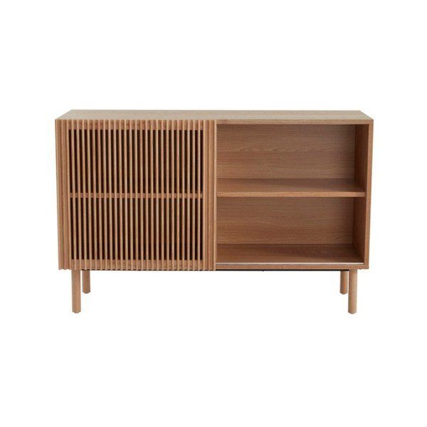 Omarica v jesenovem dekorju z drsnimi vrati v naravni barvi 124x80x45 cm Sion – Jotex