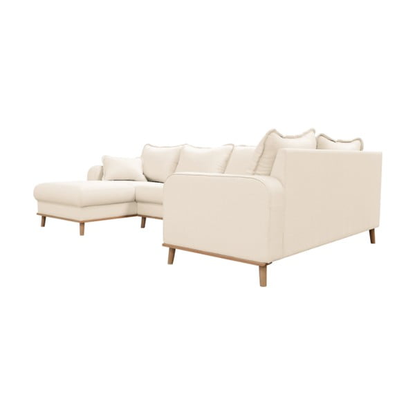 Kremno bela kotna sedežna garnitura (z levim kotom) Beata – Ropez-image-2