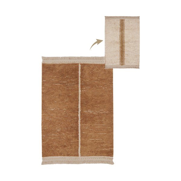 Opečnato oranžna/bež bombažna preproga 140x200 cm Duetto Toffee – Lorena Canals