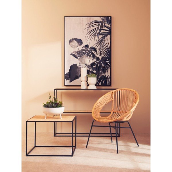 Klubska mizica iz ratana v naravni barvi 60x60 cm Depok – Premier Housewares-image-3